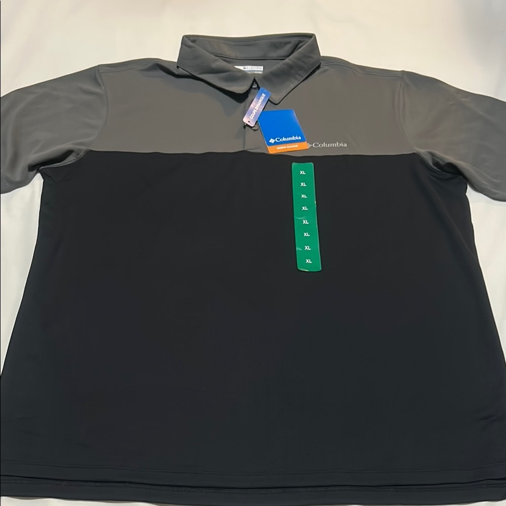Columbia Men's Black and Gray Polo Shirt XL NWT
